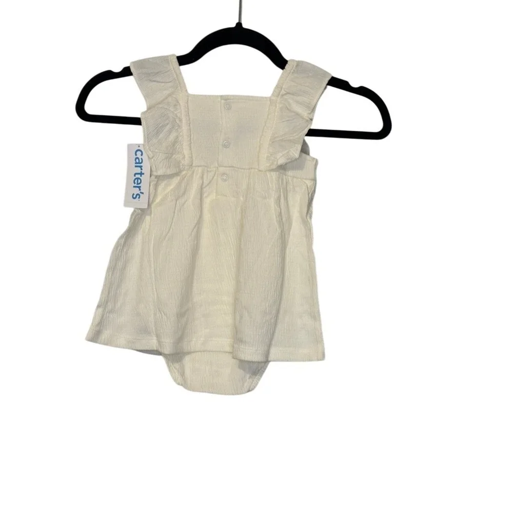 Carters Baby Girls Floral Embroidered‎ Dress Bodysuit Romper Size 18 Months NWT